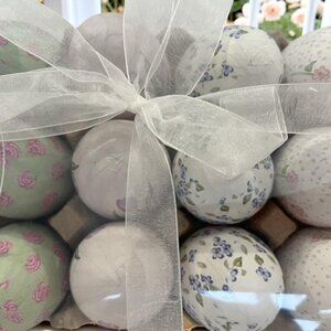 Pack of 12 Papier-Mâché Painted Easter Eggs (Size: 2-1/2"H x 2" Dia.)